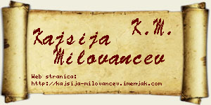 Kajsija Milovančev vizit kartica